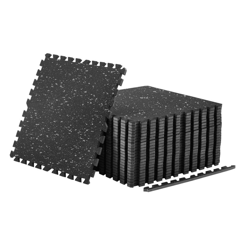 Puzzle Exercise Mat, 24 PCS Fitness Equipment Mats, 610 x 610 x 14 mm, High-Density EVA Foam Mats Set, Interlocking Rubber Soft Tiles, Protective