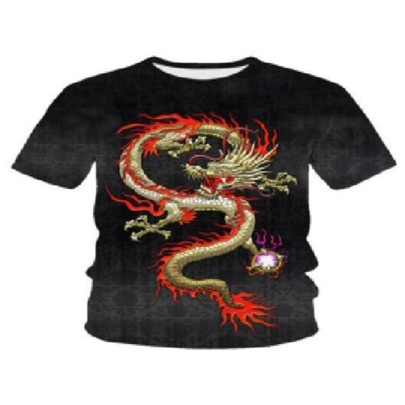T-shirt Esclusivamente da Uomo, T-shirt a Maniche Corte Girocollo Stampata Digitalmente 3D L