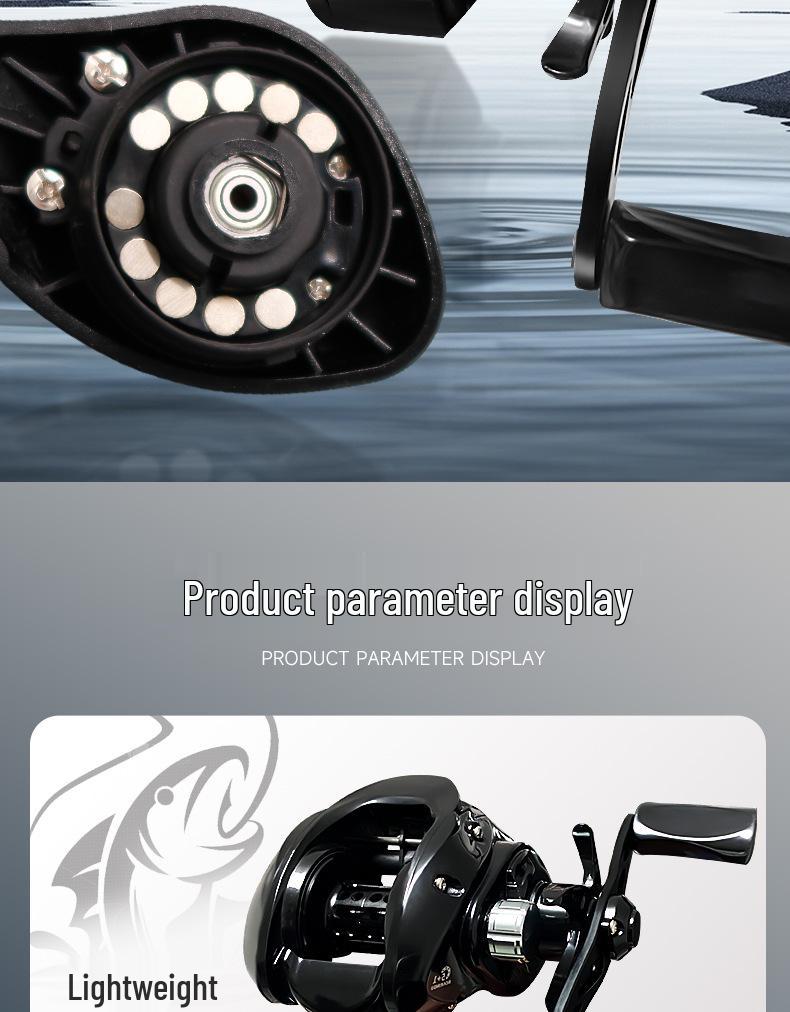 Black Warrior Anti-Backlash Baitcasting Reel - Super Light, Long Cast, Magnetic Brake, Micro Lure, All-Purpose Metal Fishing Reel