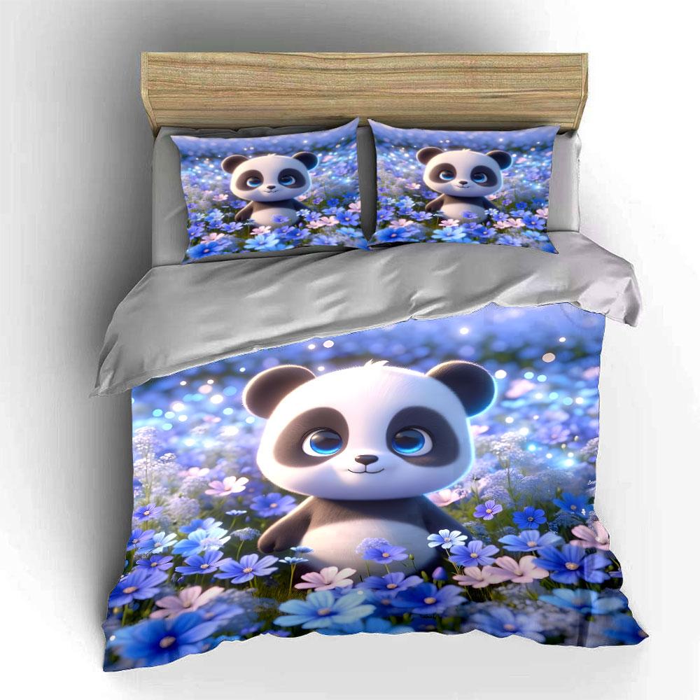 Panda Theme Set for Relaxation Scenes   kid s and adults  bedroom decor, Exquisite three-piece bedding set gift 135x200cm