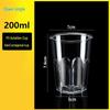 HUIHUADU 200ml Verdickte achteckige Einweg-Plastikbecher, 500 Stück