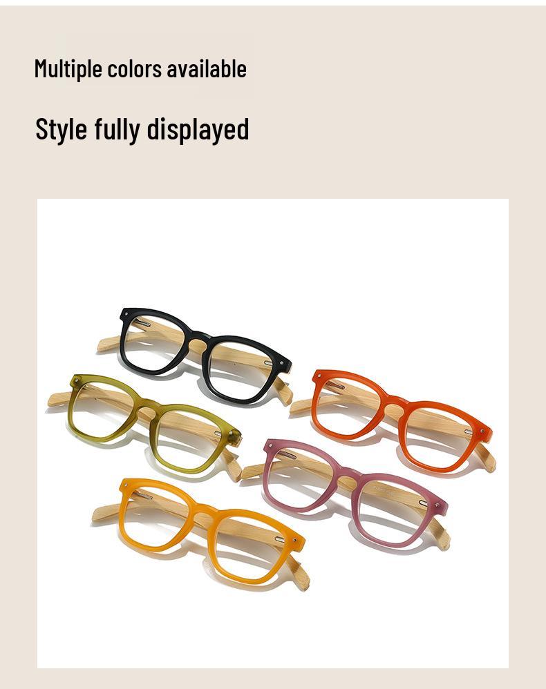 3341 Wood Grain Anti-Blue Light Glasses, Men's & Women's Stylish Japanese-Korean Square Frame, High-Definition Readers.
