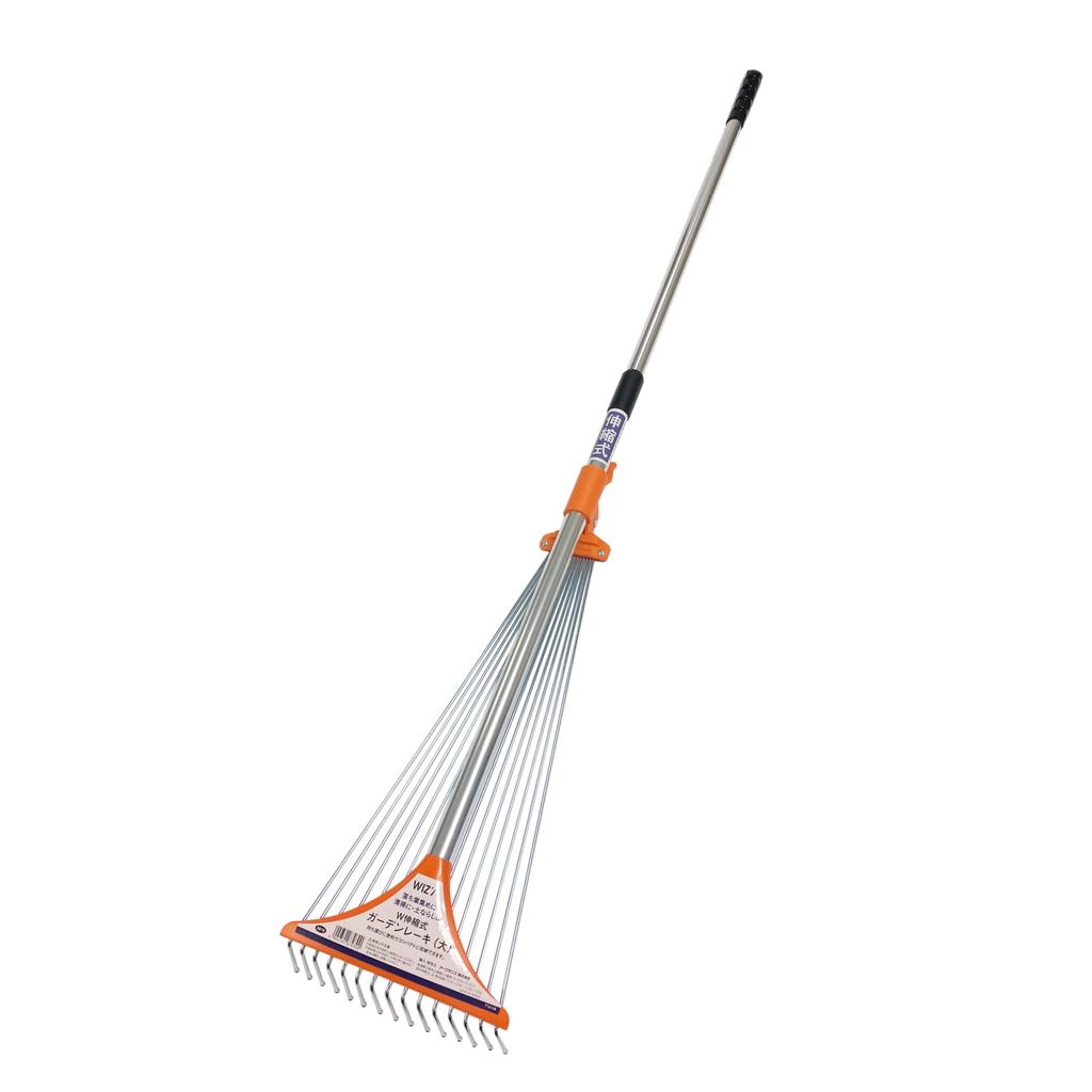 WIZ'A Arcland Sakamoto Double Telescopic Garden Rake, Large, 810-1560mm, 714148