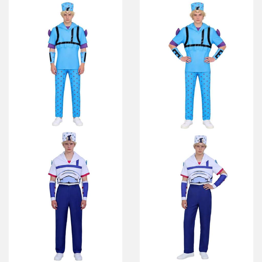 Jojos Bizarre Adventure Jonathan Joestar Cosplay Costume With Printed Fabric For Halloween Party