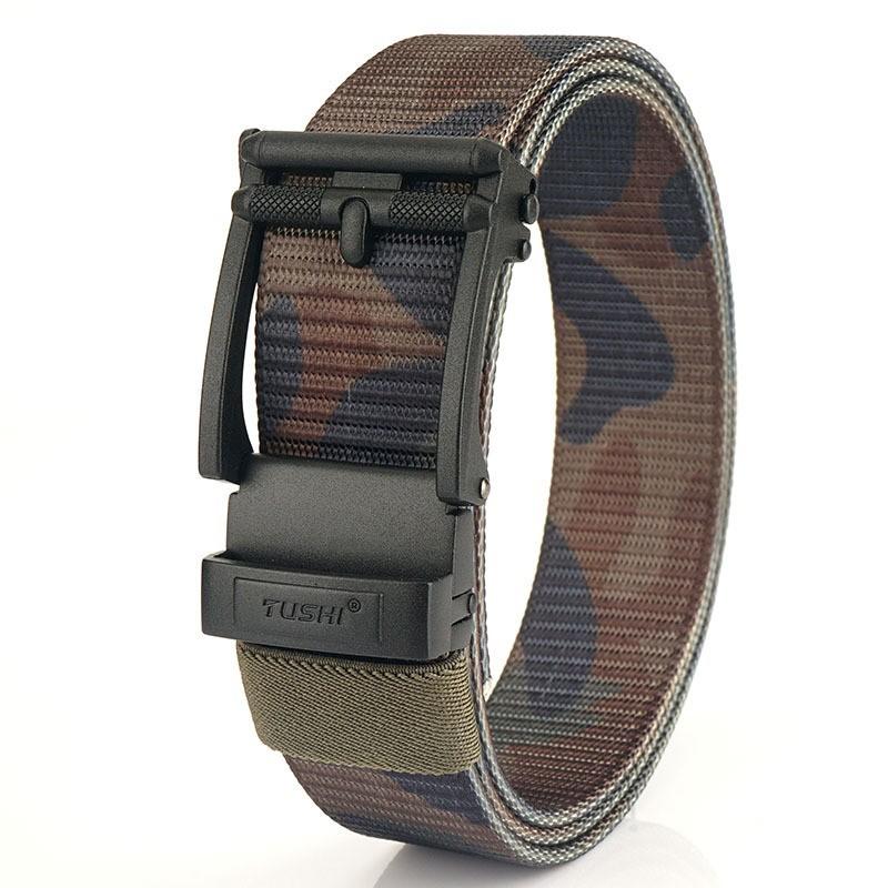 

Belt Men s Outer Wear Toothless Automatic Buckle Nylon Knitted Korean Style All-matching Ins Canvas 120cm