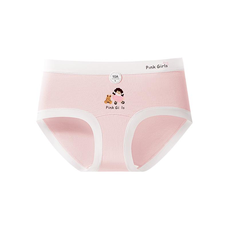 Ladies Spring and Autumn Sweet Cartoon Print Pure Cotton 10A Antibacterial Crotch Skin Breathable Briefs