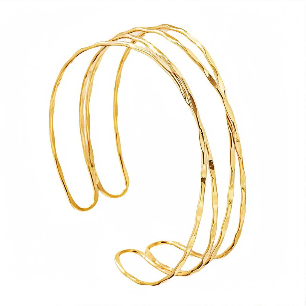 Geometric Open Metal Bangle Set: European & American Style Hand Jewelry