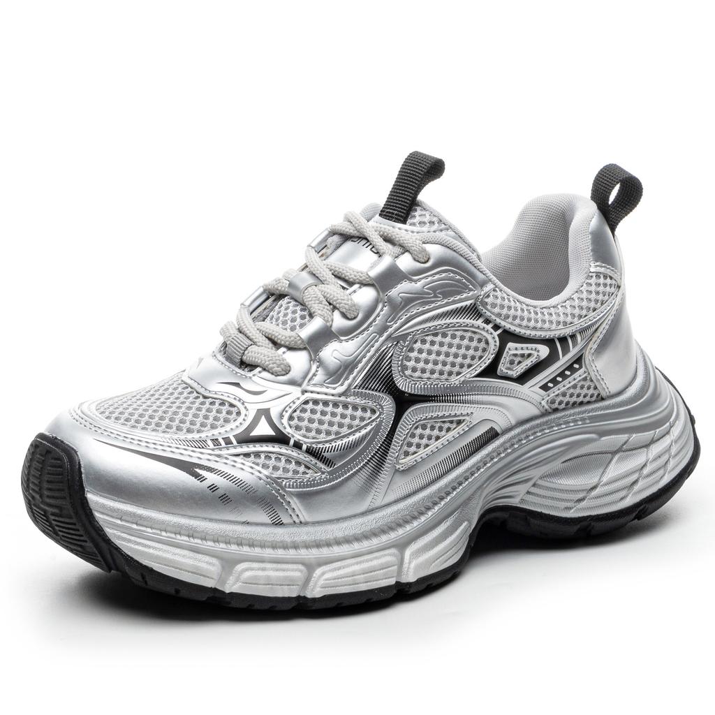 Fall Into the Nebula Spring 2025 New Trend Mesh Retro Breathable Dad Shoes Women's Platform Heightening Casual Shoes