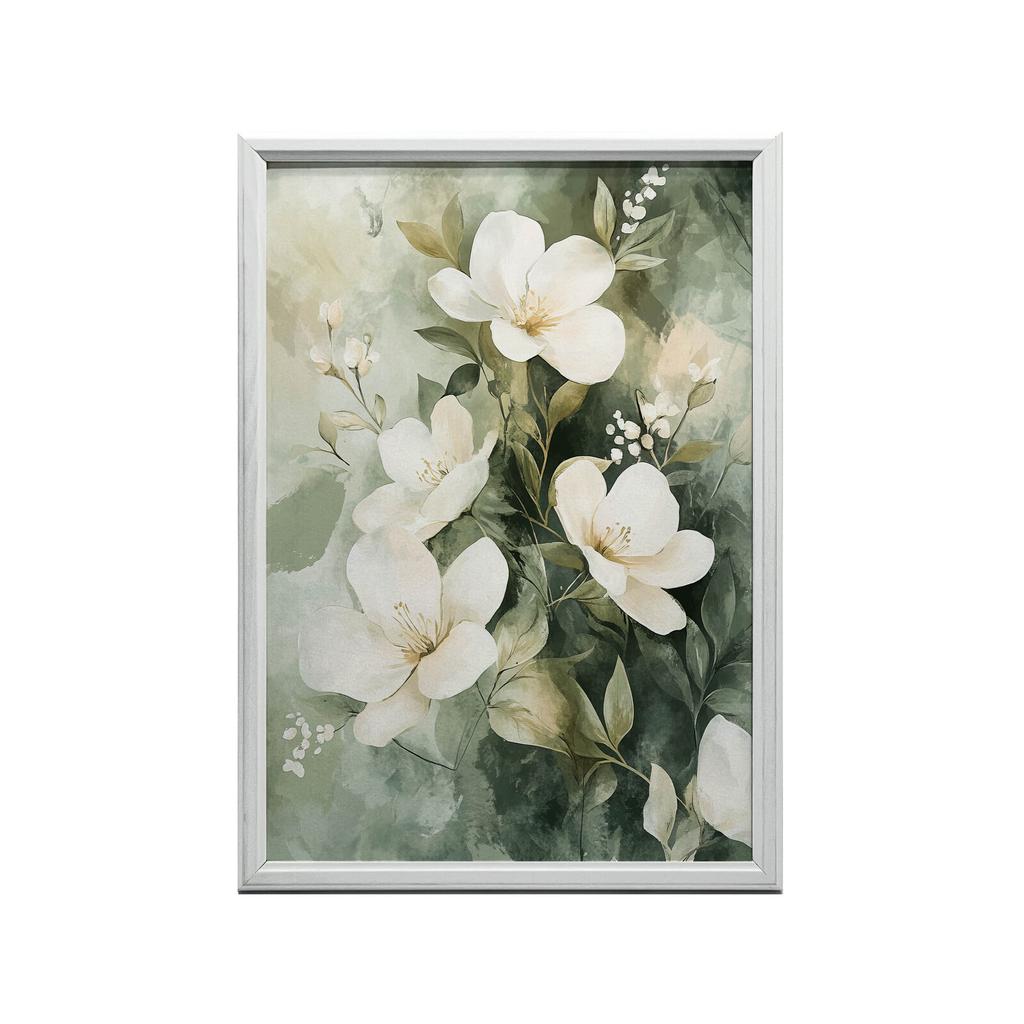 Floral Bouquet On a Green Background Floral Bouquet On a Green Background, 50X70 Cm, Frameless, Premium Canvas On Stretcher