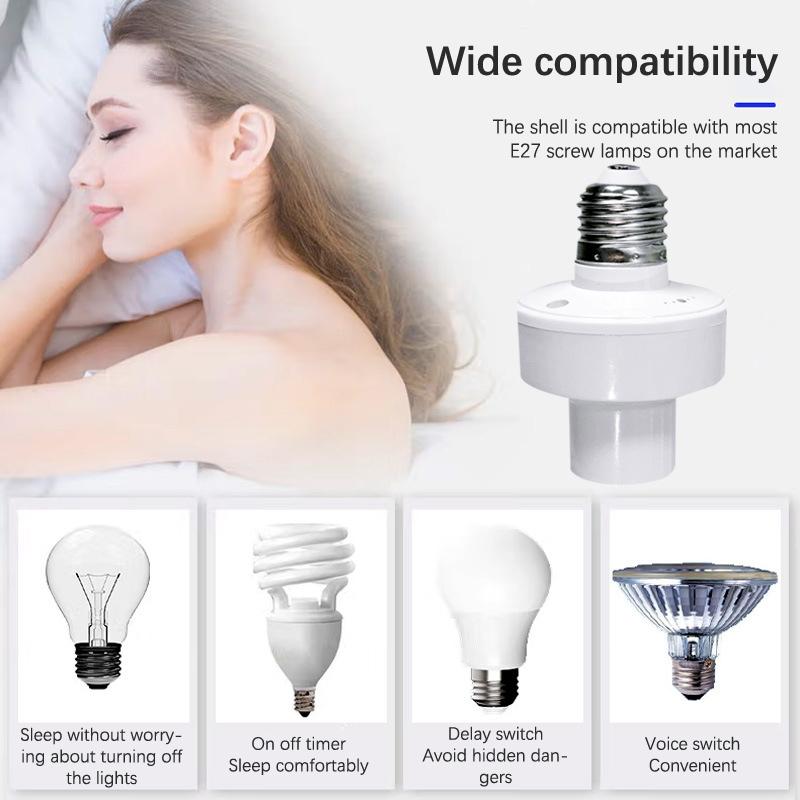 1Pc Offline Intelligent Voice Lamp Head Socket Adapter E27 Led Lamp Holder