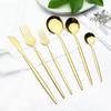 Western 36Pcs Black Gold Cutlery Set Mirror Silverware Stainless Steel Dinnerware Knife Cake Fork Spoon Tableware Flatware Kitchen Wedding Accessories