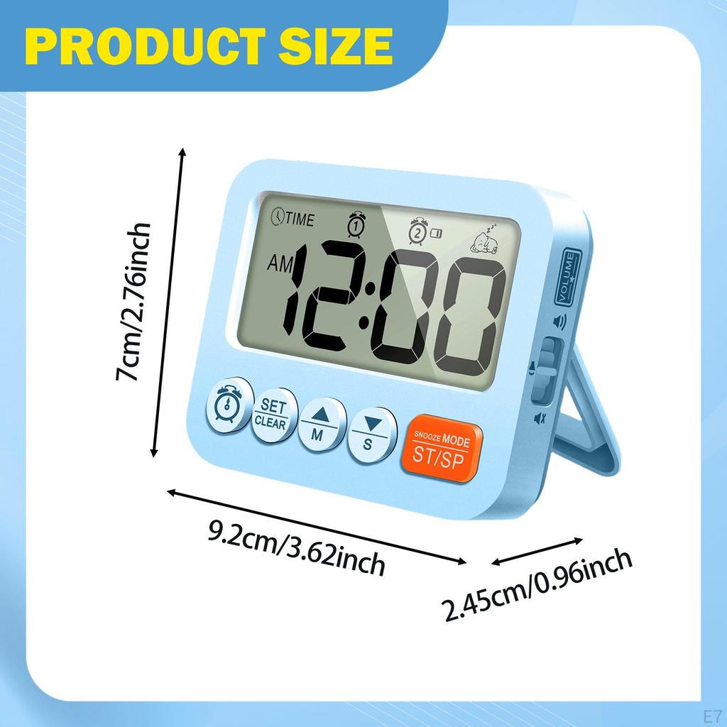 Digitaler Wecker Großes Display für Kinder Erwachsene Kleiner Schreibtisch-Timer Badezimmer Dusche Studium