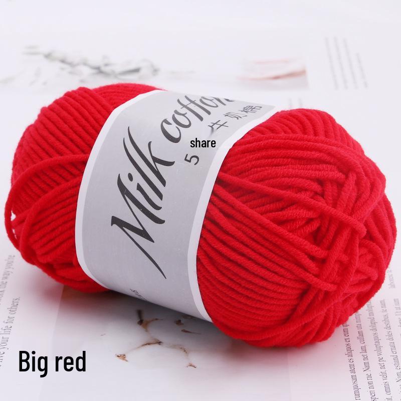 Combed Milk Cotton Yarn for Infant Baby Crochet Slippers - Medium Thick, DIY Knitting Material Package