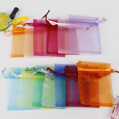 Organze Düğün Partisi Hediye Şeker Torbaları Takı Keseleri 10 Adet 20x30cm