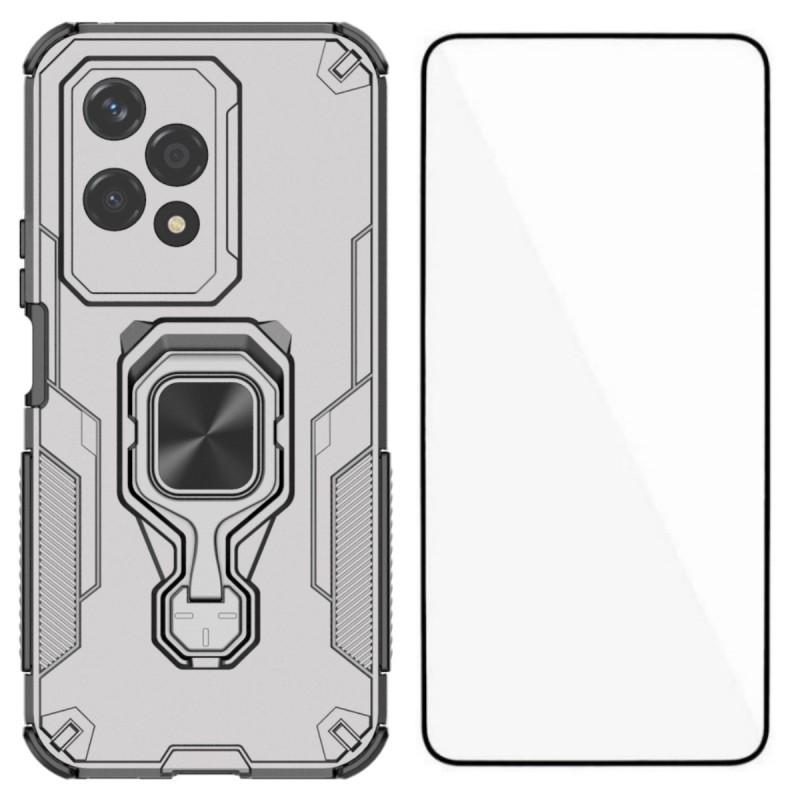 Pro Honor 200 Lite Pouzdro na telefon WANLONFENG PC TPU Zadní kryt Stojánek s Tvrzeným sklem