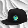 Everyday Is Earth Day Heart Graphic Snapback Cap Polyester Unisex Casual Adjustable Flat Brim Hat