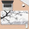 PC Mehrere Größen Kirschblüte und Berg Schreibtischunterlage Schwarz und Weiß Hochauflösender Druck Gaming-Mauspad Ideales Geschenk