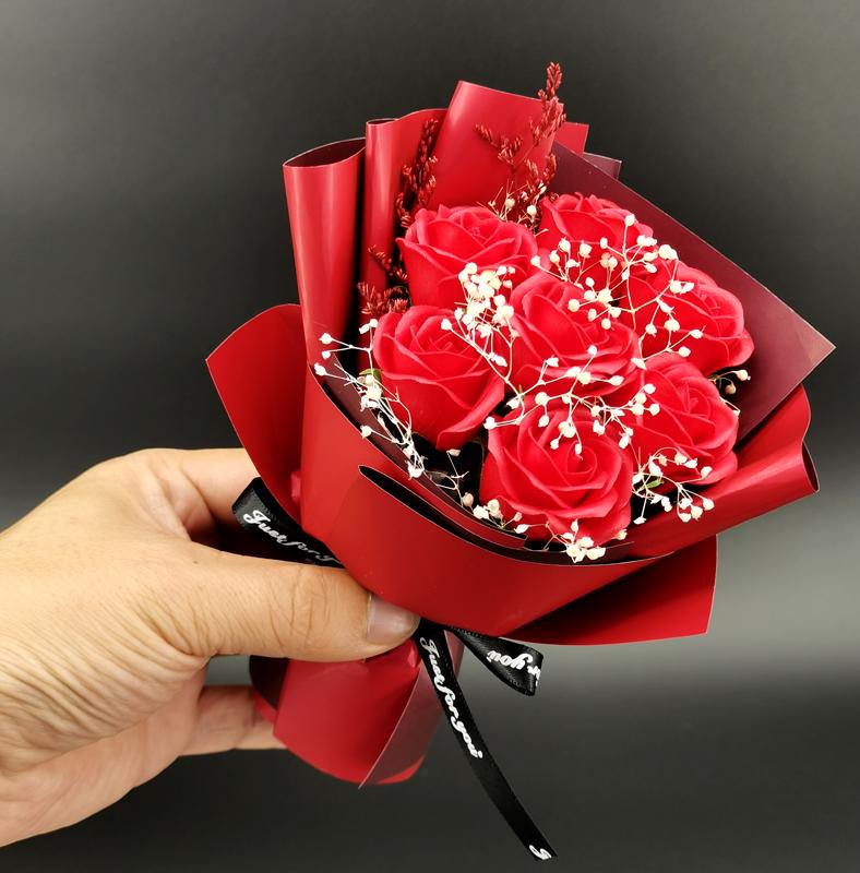 Mini Bouquet Seifenblumen: Konservierte Rosen für Abschlussfeiern, Dekorationen & Gastgeschenke