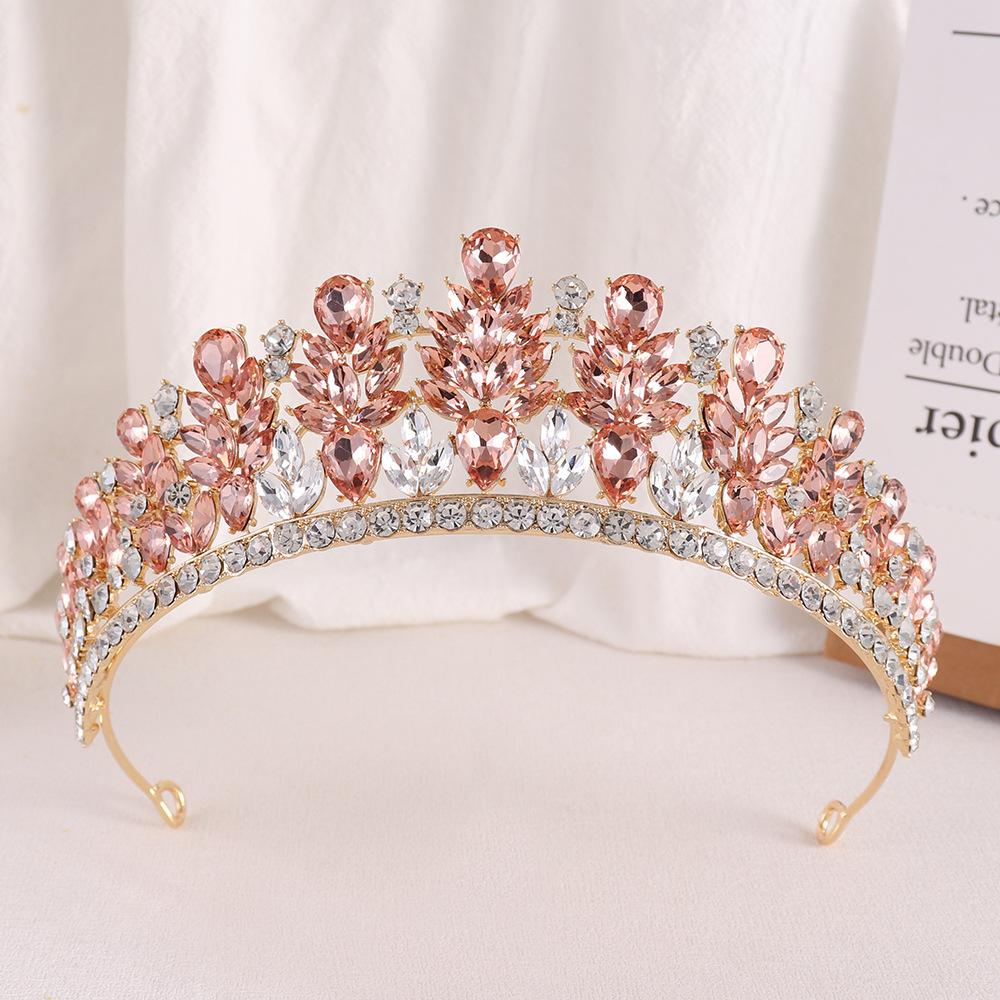 DIEZI Lusso Coreano 20 Colori Cristallo Opale Verde Corona Copricapo Sposa Nuova Elegante Tiara Regina Fasce per Capelli Vestito da Sposa Bambina