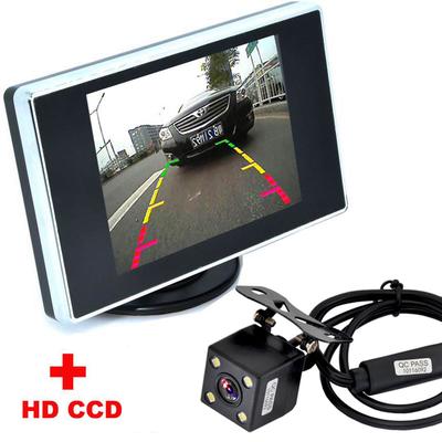 Asistencia de Aparcamiento Automático Cámara de Visión Trasera para Coche 4 LED con Monitor de Vídeo para Coche LCD a Color de 3,5 Pulgadas