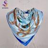 [BYSIFA] China Style Blue White Silk Scarf Cape  New Design Ladies Muslim Head Scarf Printed Fashion Accessories Satin Scarf