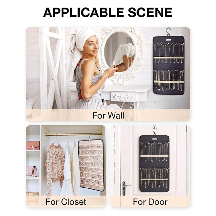 Portable Jewelry Rack with Metal Hook Jewelry Storage Roll for Storing Earrings