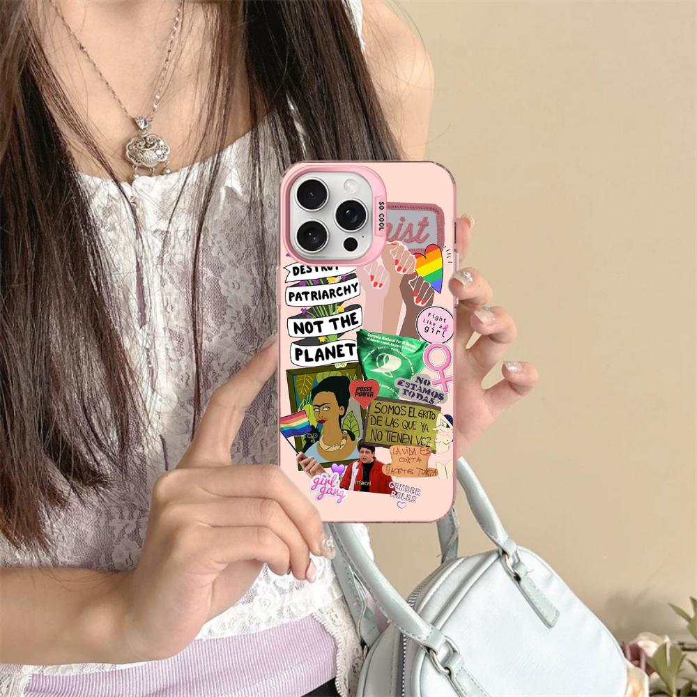 Feminist Feminism Power Girls Phone Case For iPhone 16 15 14 13 12 11 Pro Max X XR XSMAX 8 7 Plus Matte Shockproof Back Cover