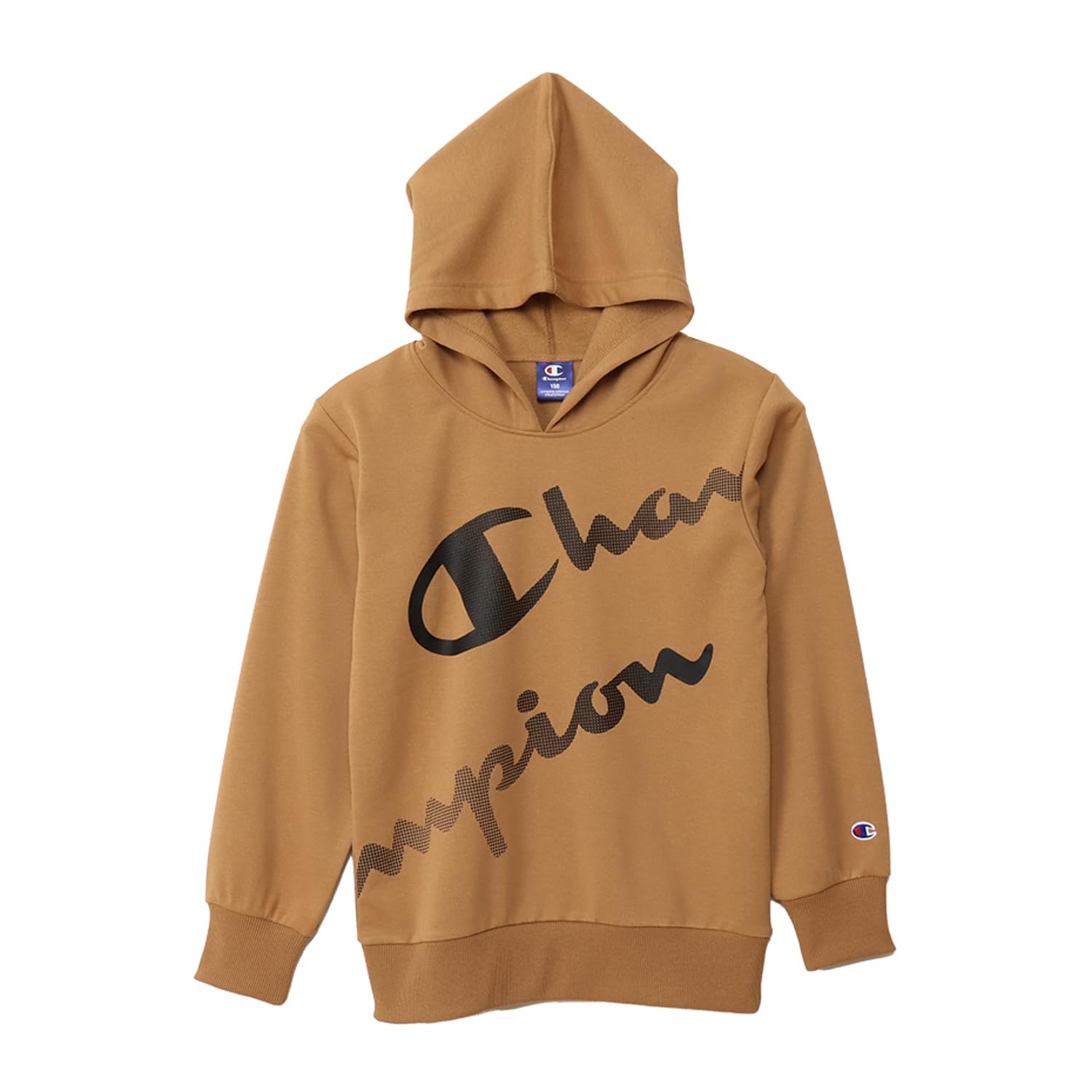 

Champion Long Sleeve Fleece Hooded Sweatshirt with Rubber Schoolboy Mocha Kids Print, CK-AS106,