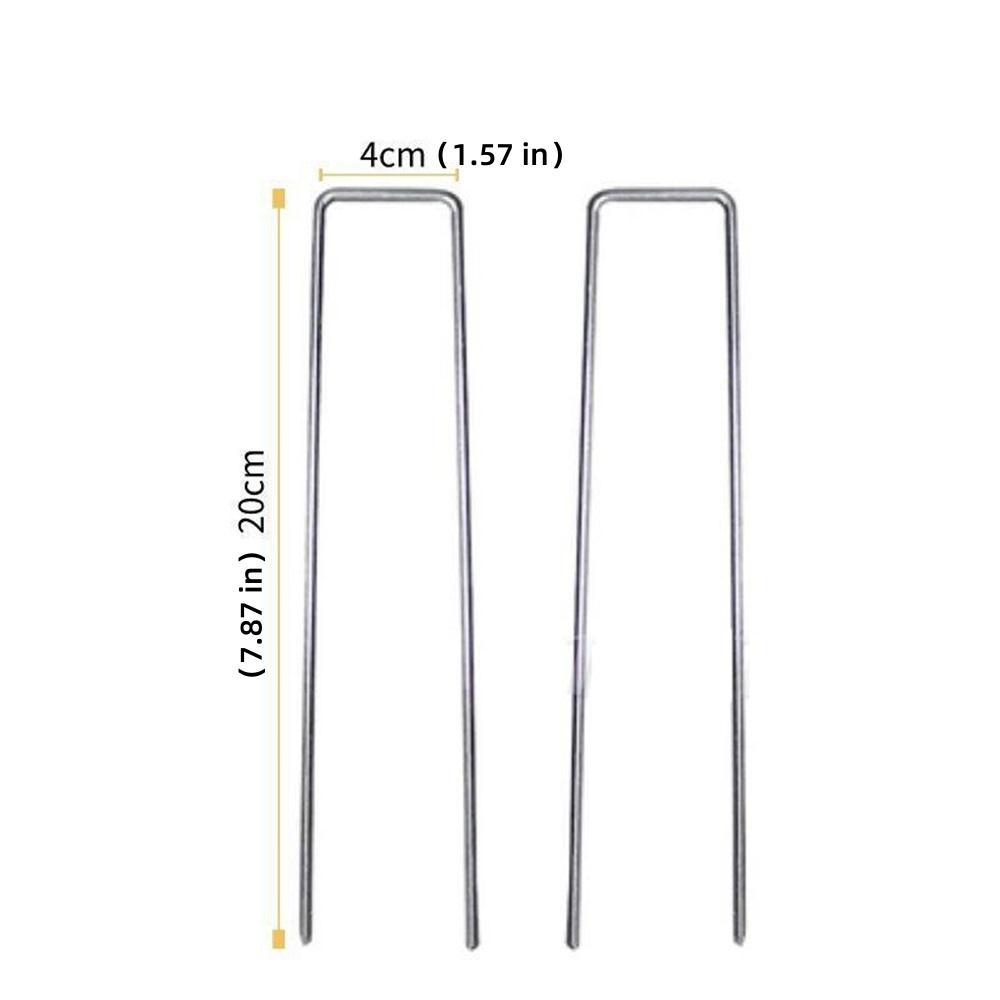 50 Garten-U-förmige Bodennägel, dick, 2,5 mm breit, 4 cm lang, 10 cm große U-förmige Bodennägel