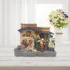 Christmas Lighted Nativity Scene Set Resin Statue 29×14×24cm Handmade for Shelf Mantel Decor with