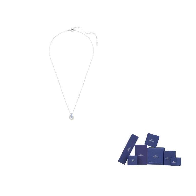 Swarovski Connexus Cubic Zirconia Crystal Necklaces Unisex Blue F-Original brand box синий