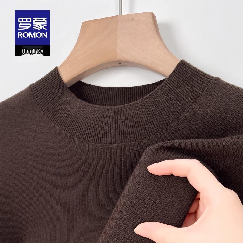 ROMON Men's 2024 Mock Neck Business Casual Thick Knit Sweater