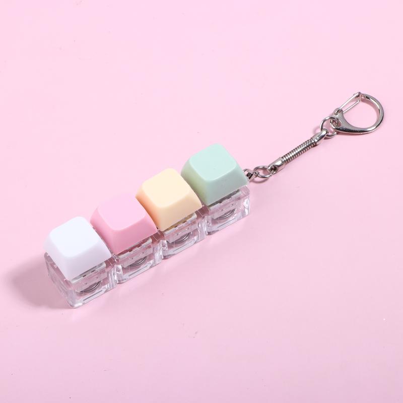Stress Relief Fidget Keychain Keyboard Keycap DIY Clicker Toy 1PC Handheld Gadget for Work Study Travel School