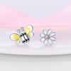 925 Sterling Silver Earring Honey bee with diamond Shells Earrings Jewelry Gift Wedding Earrings For Women Jewellery gift