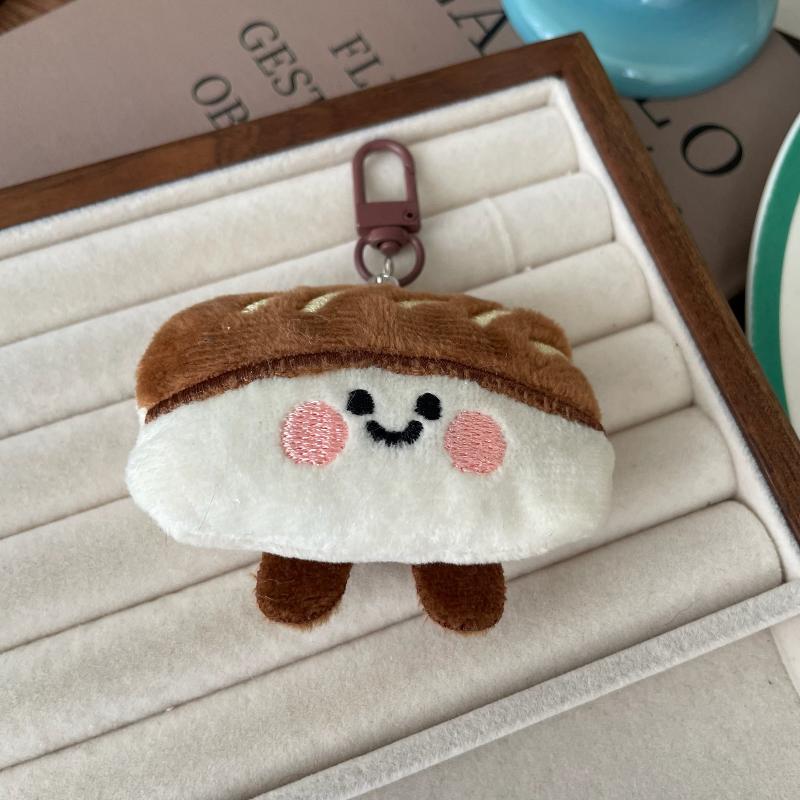 Cute Cartoon Donut Bread Plush Decoration Pendant Keychain Kawaii Simulated Food Stuffed Doll Backpack Pendant Accessories Gifts