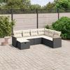 VidaXL Garden Lounge Set with Cushions 7 Pcs, Patio Sofas, Patio Furniture Set, Outdoor Furniture, Black 3265326