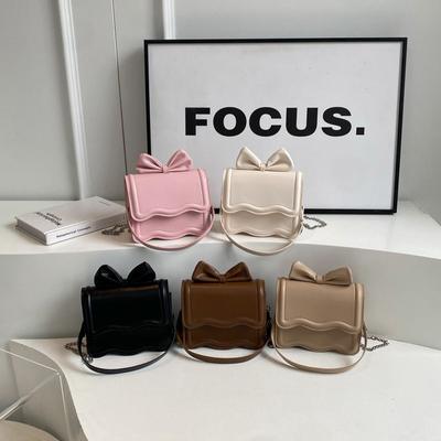 Bolsa Fofa Nova Verão Laço Mini Bolsa Quadrada Super Pequena Fada Transversal Carteira de Moedas Moderna
