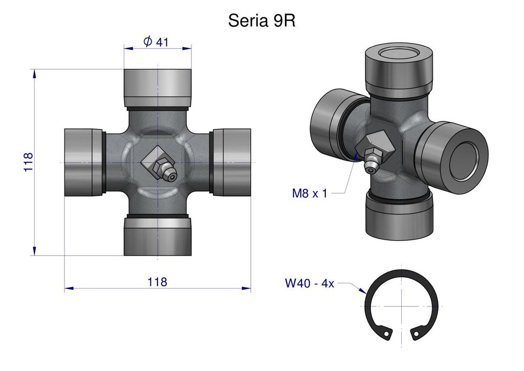 Shaft Cross 41x118 Series 9R Waryński