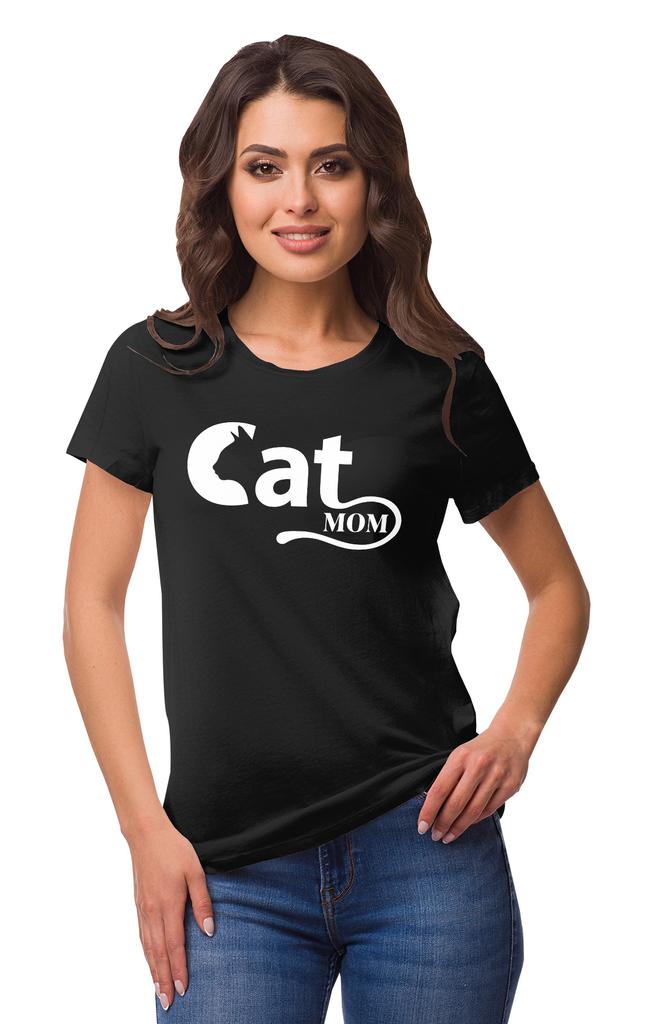 Inkmeso Crew Neck Cat Mom Graphic Tshirt Short Sleeve Women Cotton Tee