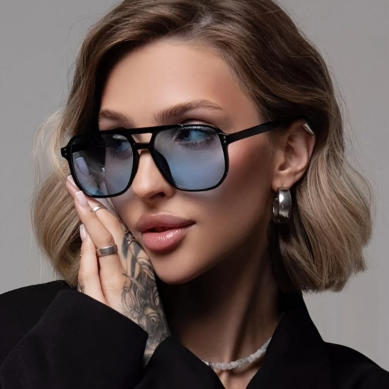 2pcs Fashion Oversize Sunglasses Women Square UV Resistant Fashion Sun Glasses Men Outdoor Driving Shades Eyeglasses