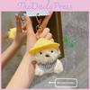 Straw Hat Dog Plush Keychain With Adorable Style For Gift And Accessories