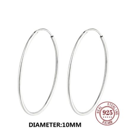 925 Sterling Silver Big Circle Stud Earrings for Women New Fashion Exaggerated Party Jewelry Gifts Prevent Allergy