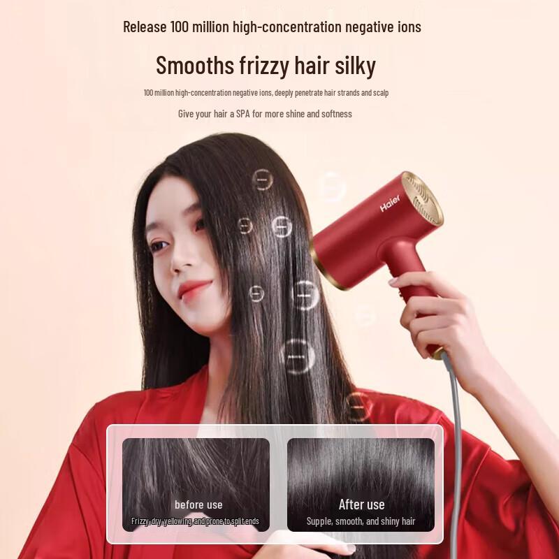 Haier High-Speed Negative Ion Hair Dryer CN plug (adapter included)