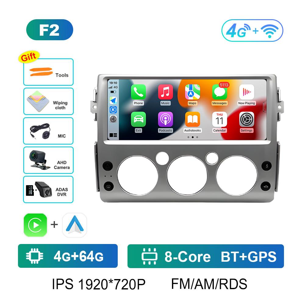 Wireless Carplay GPS Navigation for Toyota FJ Cruiser 2007 2008 2009 2010 2011 - 2013 Bluetooth Cooling Fan Autoradio Head Unit