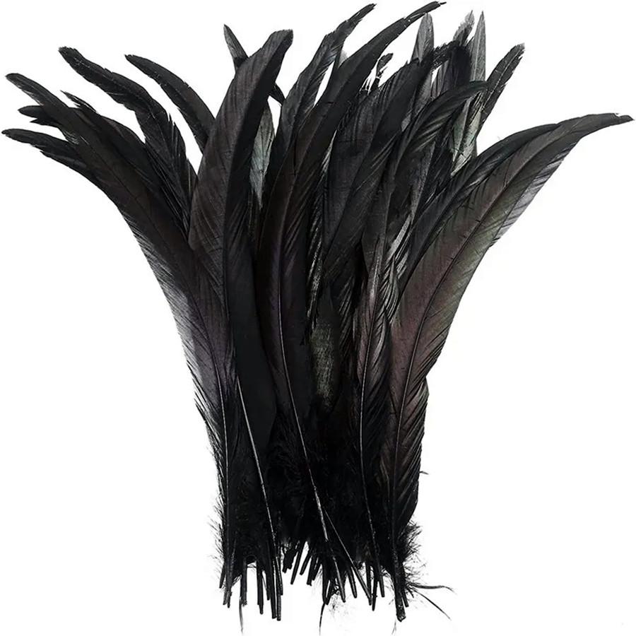 100Pcs 25-45CM DIY Rooster Feather Crafts Sewing Clothing Decor Plume Home Party Women's Feather Headwear Wedding Accessories