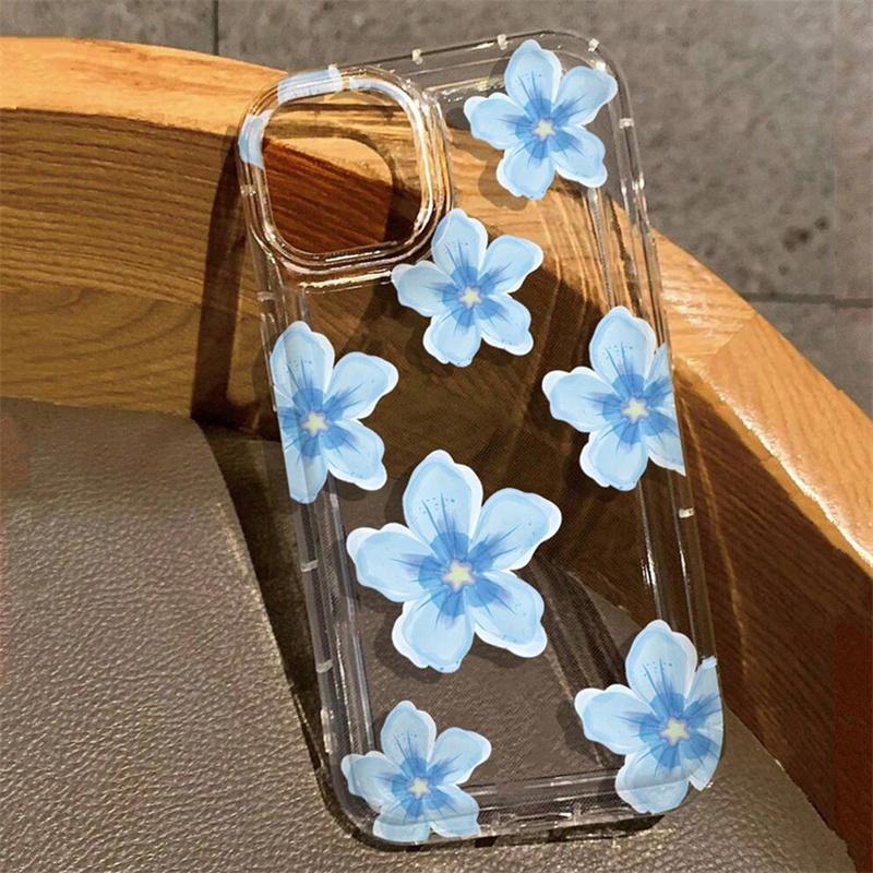 Floral Strawberries Pattern Clear Phone Case for Samsung Galaxy S25 S24 S23 S22 Ultra Plus S21 FE A53 A54 A55 A35 A15 Soft Cover
