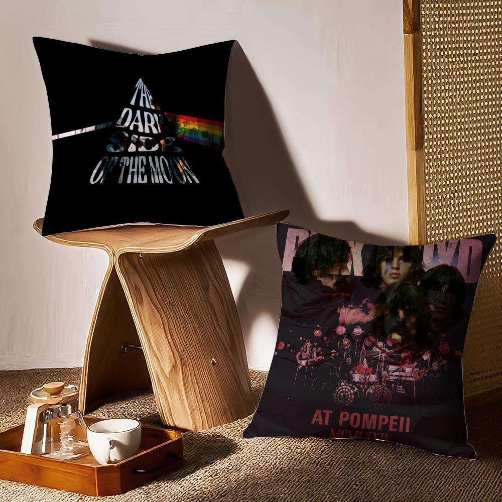 Pink Floyd Cushion Cover Anti-dustmite Pillowcase Invisible Zipper Silky Short Plush Sofa Cushion Cover