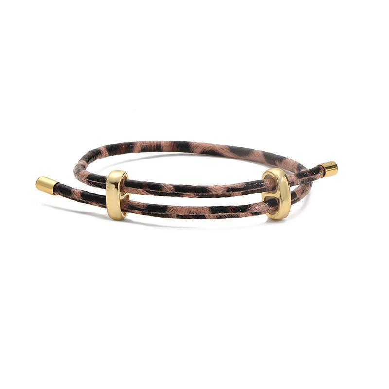 Mode Hip-hop Plusieurs Couleurs Motif Serpent Imprimés Léopard Bracelets Tissés pour Femmes Personnalisé DIY Bracelet Perles Bijoux