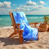 1Pc Blue Dress Fantasy Castle Beach Towel, Quick Dry, Multi-Use for Beach Pool Gym Yoga Home Travel, Christmas, Halloween, Xmas Gift S929277