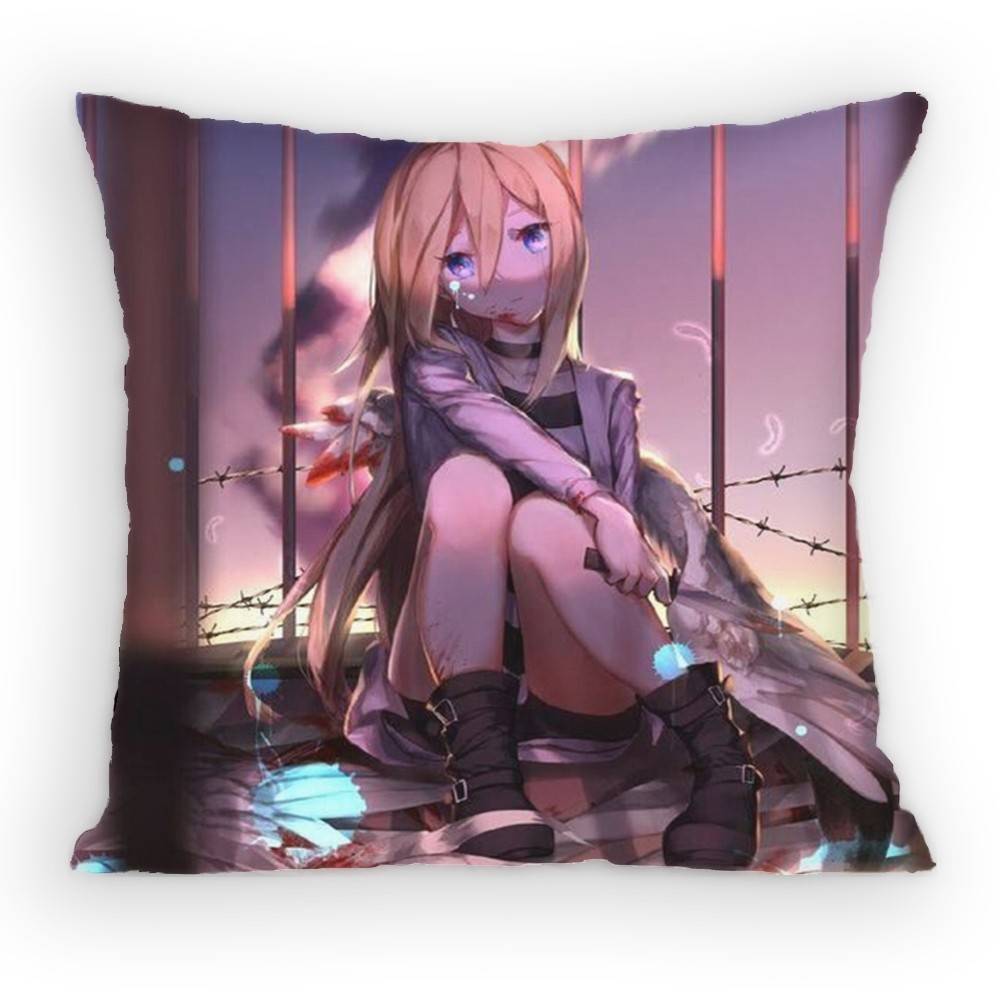 Angels of Death Rachel x Zack Pillow Case Sofa Living Room for Bedroom car Headboard Backrest Cushion Square Cushion Nap Time